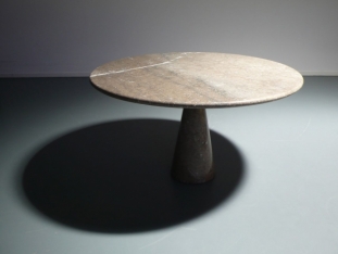 Turned grey Mondragone marble dining table