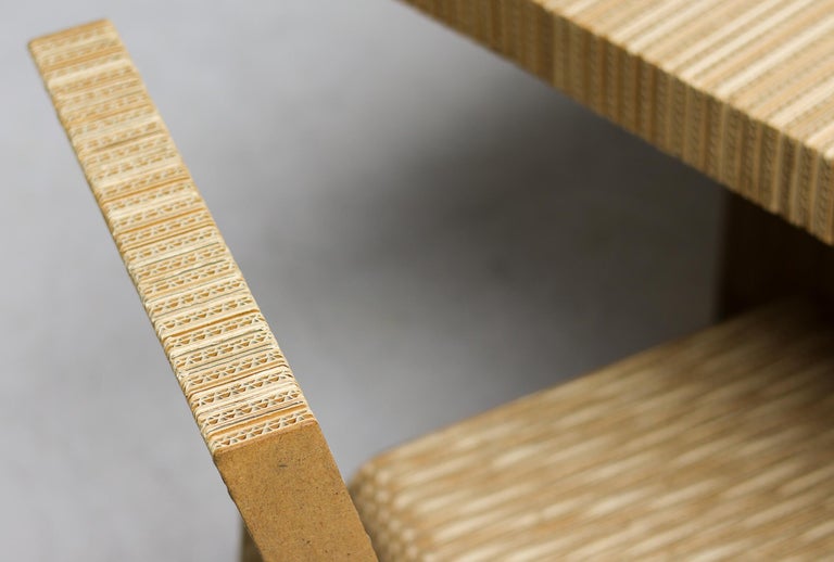 Frank Gehry Dining Table Set, Corrugated Cardboard, Easy Edges, 1970s - Image 4