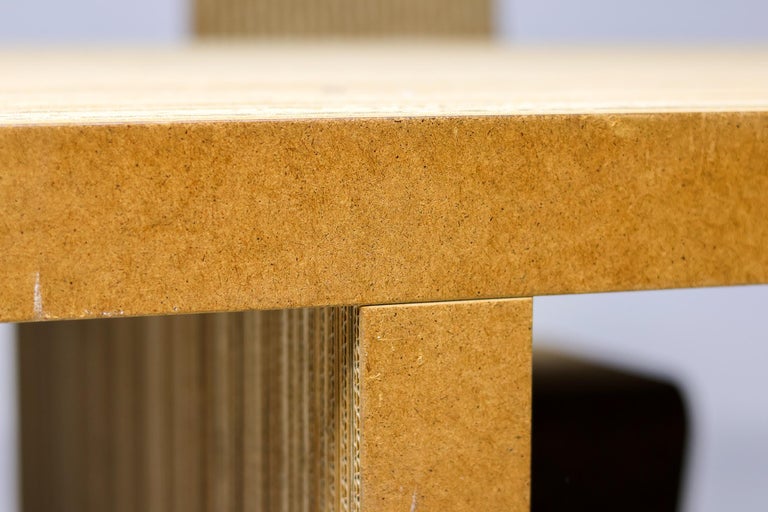 Frank Gehry Dining Table Set, Corrugated Cardboard, Easy Edges, 1970s - Image 6