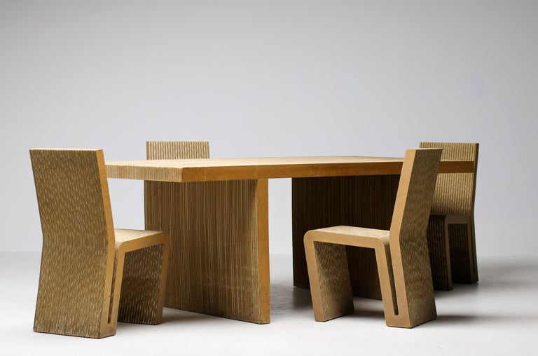 Frank Gehry Dining Table Set, Corrugated Cardboard, Easy Edges, 1970s - Image 10