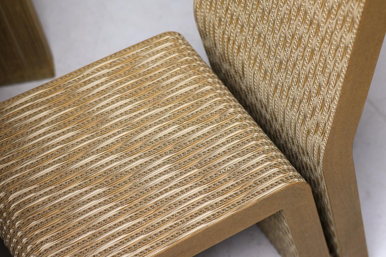 Frank Gehry Dining Table Set, Corrugated Cardboard, Easy Edges, 1970s - Image 14