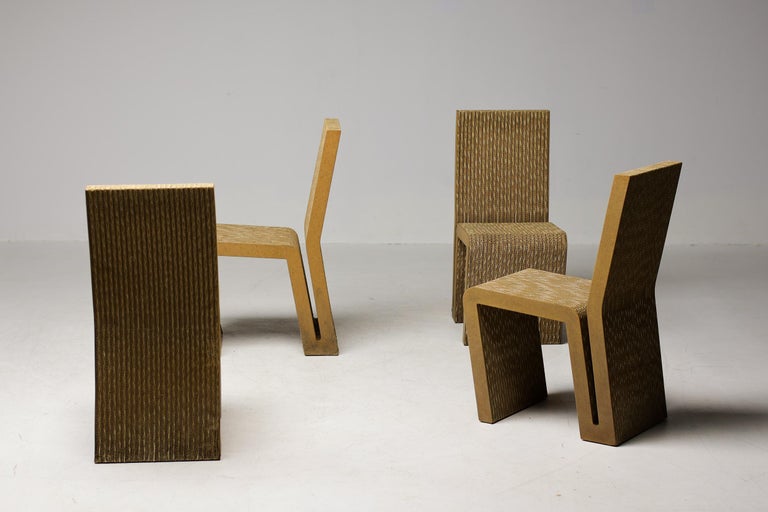 Frank Gehry Dining Table Set, Corrugated Cardboard, Easy Edges, 1970s - Image 17