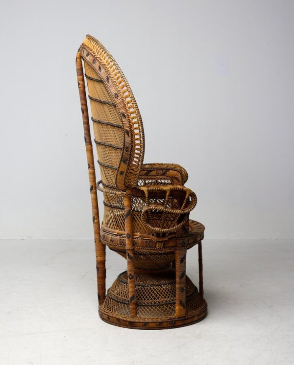 Vintage Tongue-in-Chic Handcrafted Wicker Peacock Chair "Emmanuelle" - Image 12