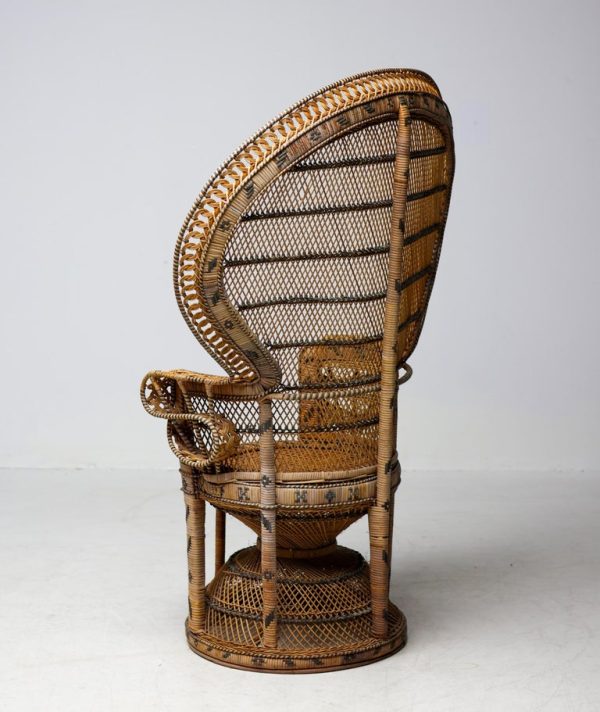 Vintage Tongue-in-Chic Handcrafted Wicker Peacock Chair "Emmanuelle" - Image 7