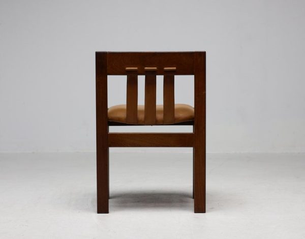 Set of Six Italian Architectural Side Chairs mid century modern in wengé - Image 10
