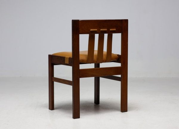 Set of Six Italian Architectural Side Chairs mid century modern in wengé - Image 4