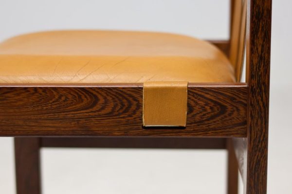 Set of Six Italian Architectural Side Chairs mid century modern in wengé - Image 12