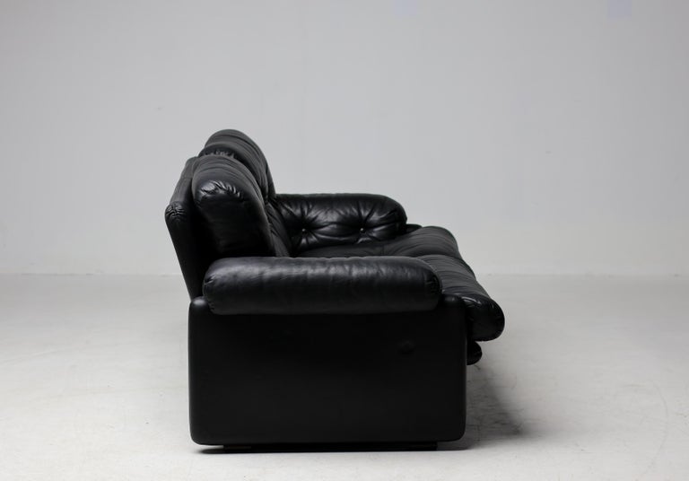 Coronado 2-Seater Sofa in Black Leather by Tobia Scarpa for B&B Italia, 1976 - Image 3