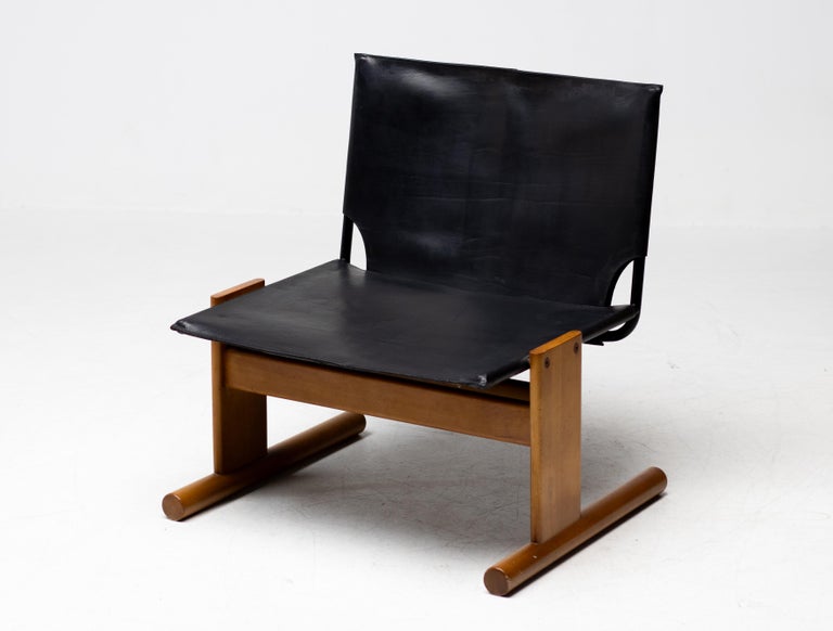 Italian Lounge Chair by Afra & Tobia Scarpa, Dark Brown Ash, 1960s - Image 2