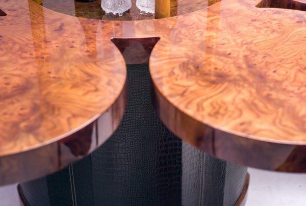 Formitalia Burl Walnut and Leather Dry Bar Table - Image 5