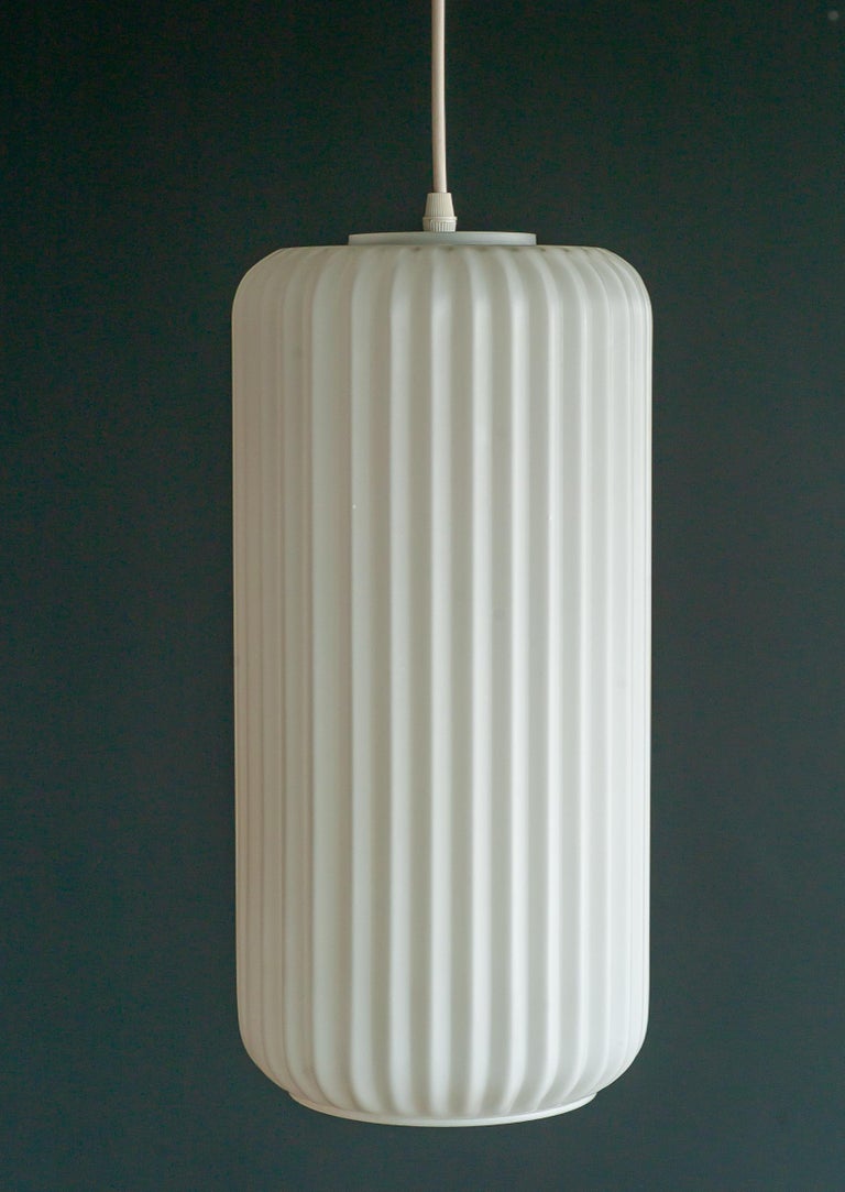 Large Architectural Italian Opaline Glass Pendants — Attributed to Arredoluce - Image 10