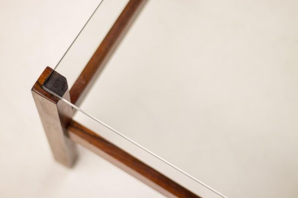 Minimalist Brazilian Rosewood Mid Century Modern Coffee Table - Image 3