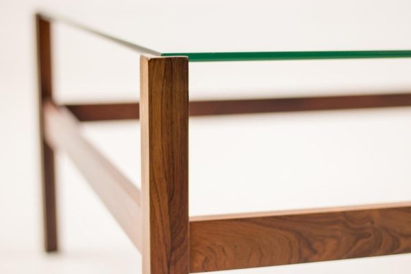 Minimalist Brazilian Rosewood Mid Century Modern Coffee Table - Image 5