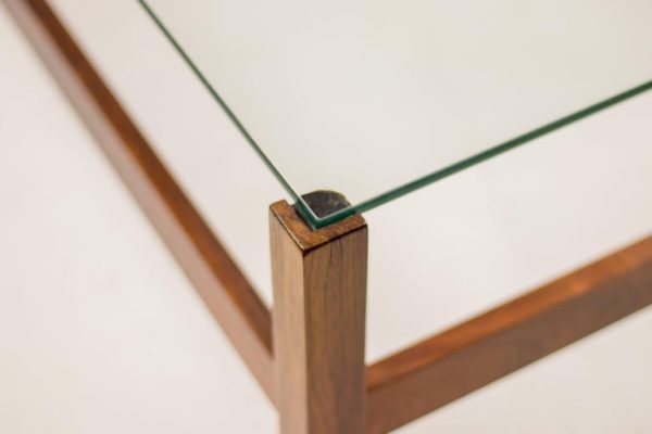Minimalist Brazilian Rosewood Mid Century Modern Coffee Table - Image 7