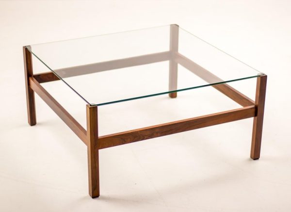Minimalist Brazilian Rosewood Mid Century Modern Coffee Table - Image 4
