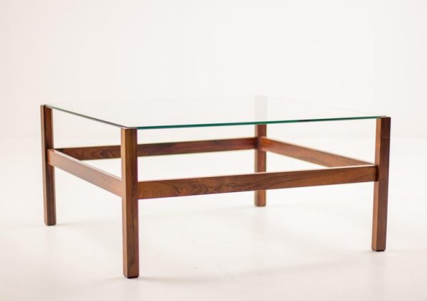 Minimalist Brazilian Rosewood Mid Century Modern Coffee Table - Image 8