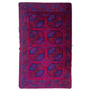 Mid 20th Century Red and Blue Handwoven Rug or Tapestry, Central Asia