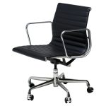 Charles & Ray Eames Black Leather Executive Desk Chair by Herman Miller