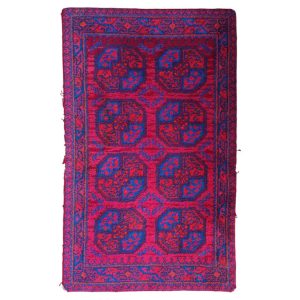 Mid 20th Century Red and Blue Handwoven Rug or Tapestry, Central Asia