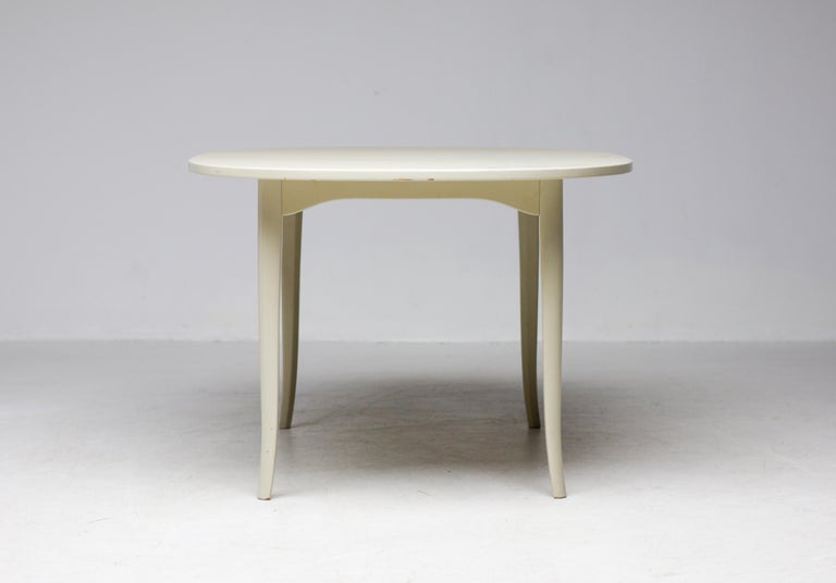 Elegant Bone White Lacquered Oval Side Table by Carl Malmsten for Möbel Komponer - Image 7