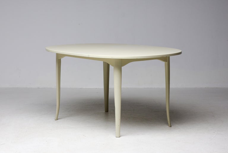 Elegant Bone White Lacquered Oval Side Table by Carl Malmsten for Möbel Komponer - Image 8
