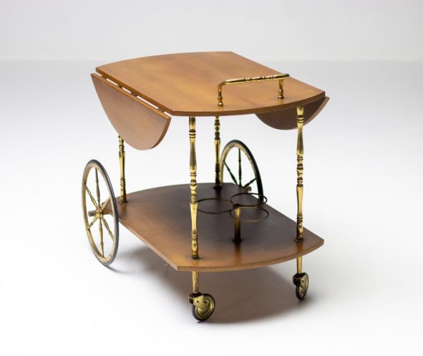 Brass and Walnut Bar Cart by Cesare Lacca - Image 3