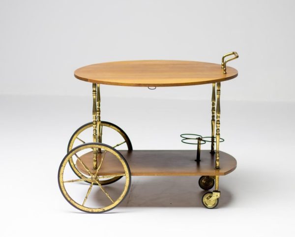 Brass and Walnut Bar Cart by Cesare Lacca - Image 5