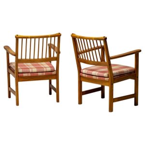 Yngve Ekström Oregon Pine Easy Chairs for Swedese, Sweden, 1950s