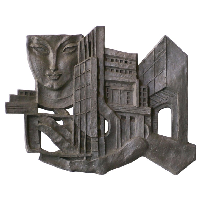 Léon Leyritz – Monumental Lead Wall Sculpture, 1963