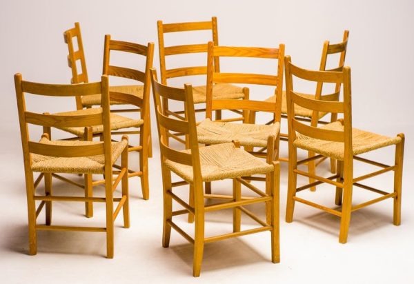 Eight Oregon Pine Ladder Chairs - Image 9