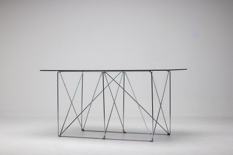 Max Sauze Foldable Smoke Glass Dining Table – A Masterpiece of Minimalist Design - Image 2