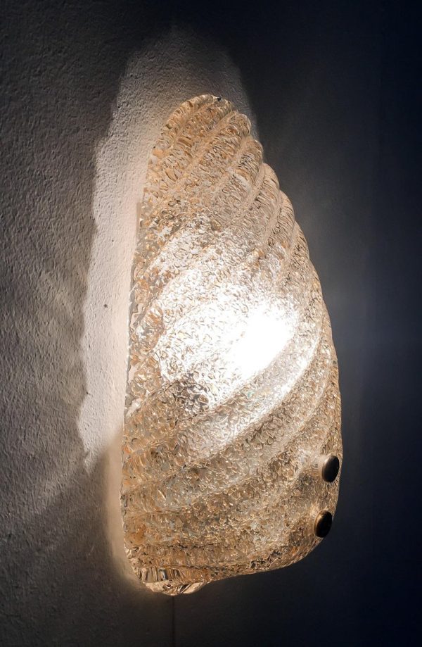 Pair of Small Barovier & Toso Gold Murano Glass Sconces - Image 6