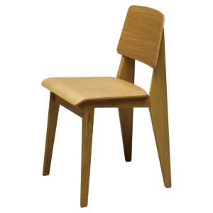 Jean Prouvé for Vitra Chaise Tout Bois Natural Oak Icon of Raw Elegance