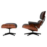 XL Eames Lounge Chair & Ottoman in Santos Palisander with Chocolate Leather