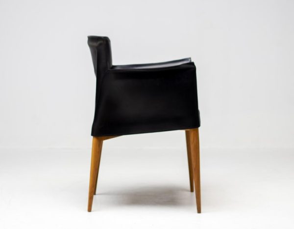 Set of Four Vela Leather Armchairs by Carlo Bartoli – Italian Modern Elegance - Image 5