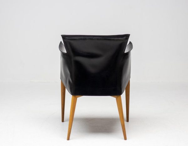 Set of Four Vela Leather Armchairs by Carlo Bartoli – Italian Modern Elegance - Image 8