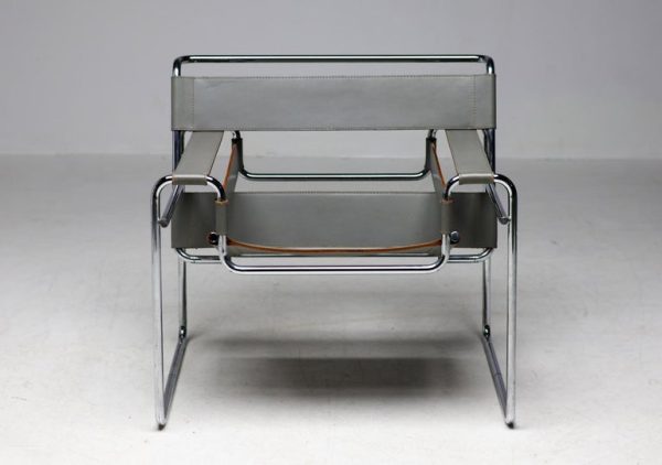 Marcel Breuer Grey Leather Wassily Armchair by Gavina, 1960, Signed - Image 2