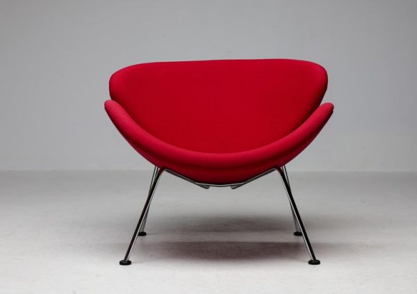 Mid Century Modern Red Orange Slice Chair by Pierre Paulin - Image 3
