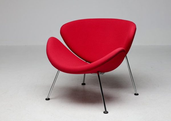 Mid Century Modern Red Orange Slice Chair by Pierre Paulin - Image 5