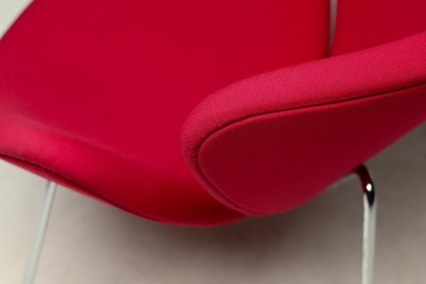 Mid Century Modern Red Orange Slice Chair by Pierre Paulin - Image 7