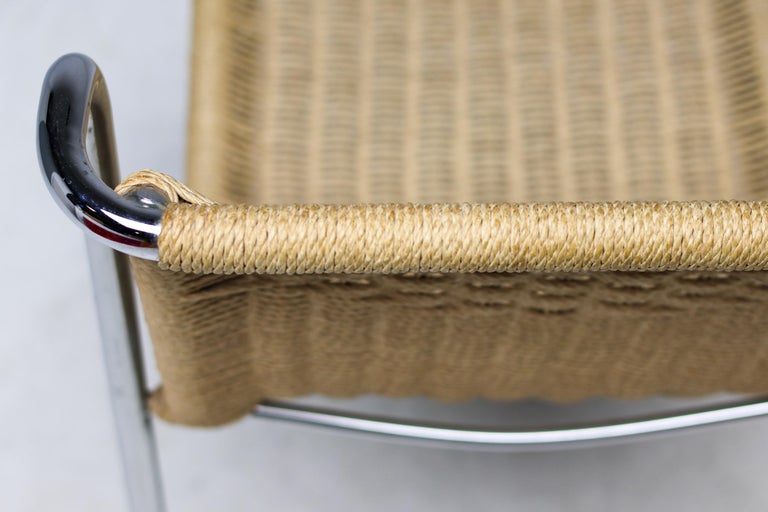 Gabriele Mucchi S5 Italian Modern Dining Chairs Chrome Tubular frames Rope seats - Image 11