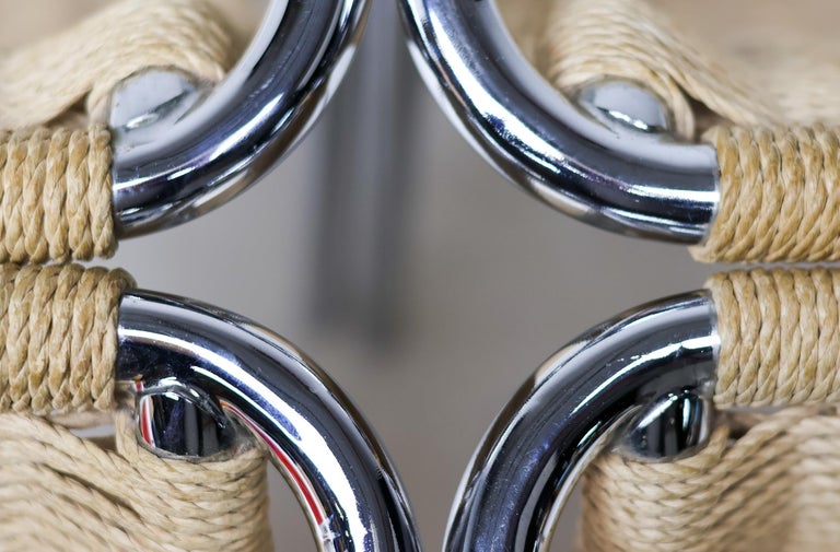 Gabriele Mucchi S5 Italian Modern Dining Chairs Chrome Tubular frames Rope seats - Image 12