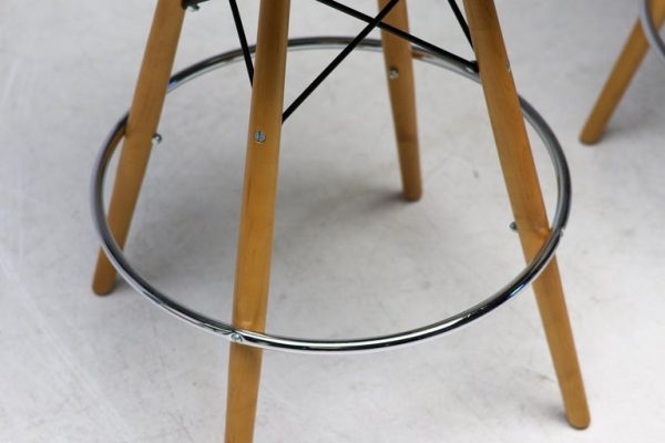 Set of Two Herman Miller Mid Century Modern Charles Eames "PSW" Barstools - Image 4