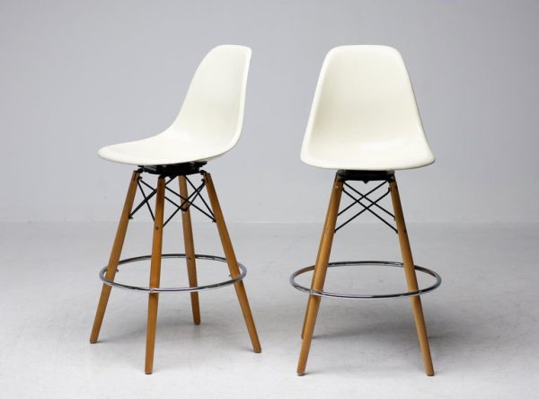 Set of Two Herman Miller Mid Century Modern Charles Eames "PSW" Barstools - Image 13