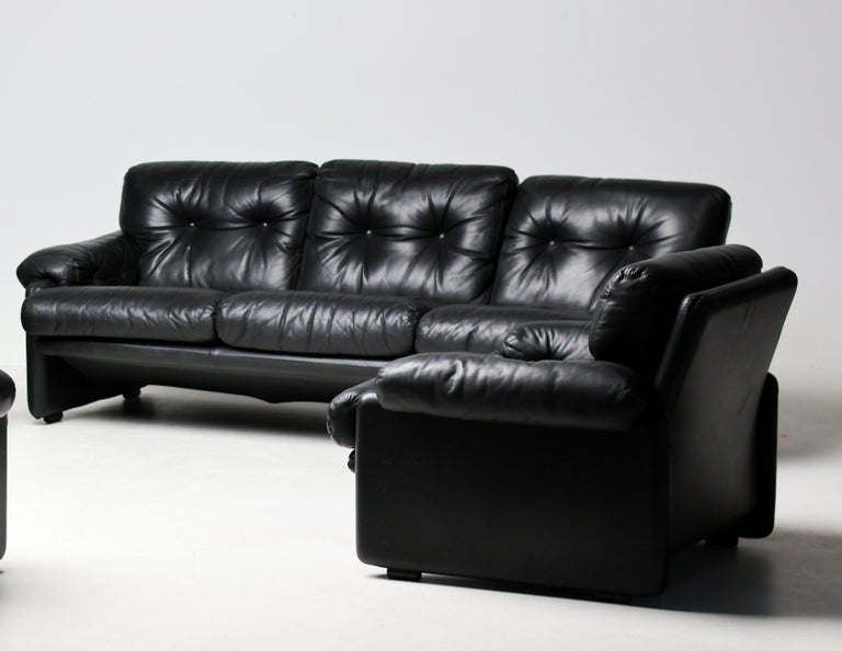 Coronado Living Room Set in Black Leather by Tobia Scarpa for B&B Italia, 1976 - Image 3