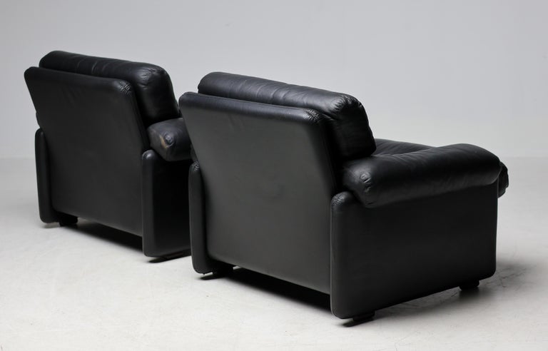 Coronado Living Room Set in Black Leather by Tobia Scarpa for B&B Italia, 1976 - Image 8