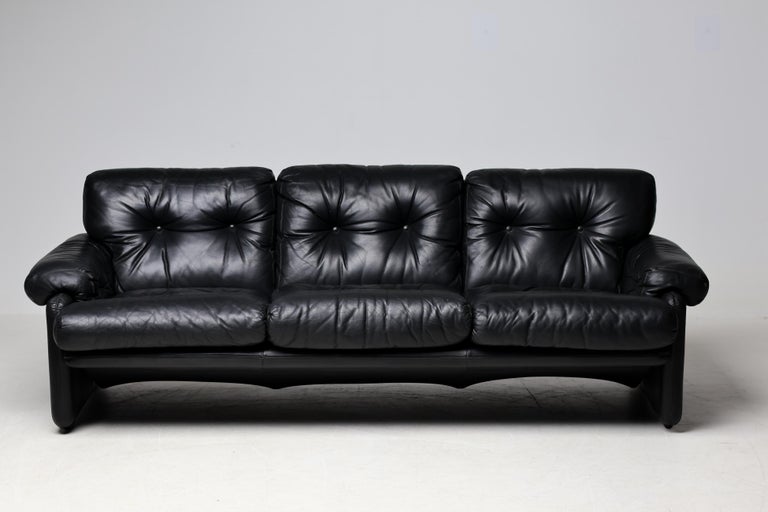 Coronado Living Room Set in Black Leather by Tobia Scarpa for B&B Italia, 1976 - Image 10