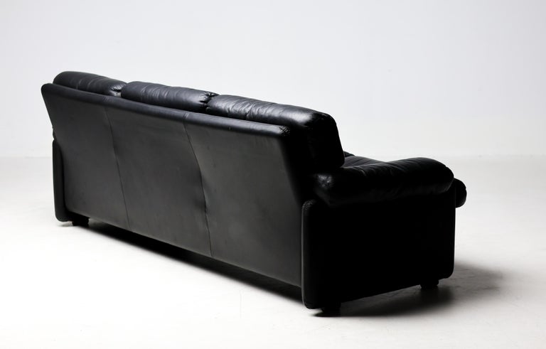 Coronado Living Room Set in Black Leather by Tobia Scarpa for B&B Italia, 1976 - Image 12