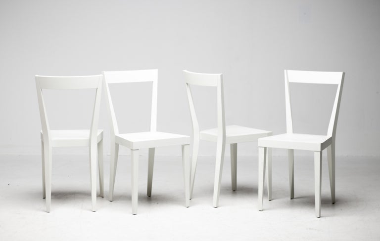 Elegant Matching Set of Four White Gio Ponti Livia Chairs - Image 3