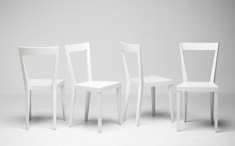 Elegant Matching Set of Four White Gio Ponti Livia Chairs - Image 10